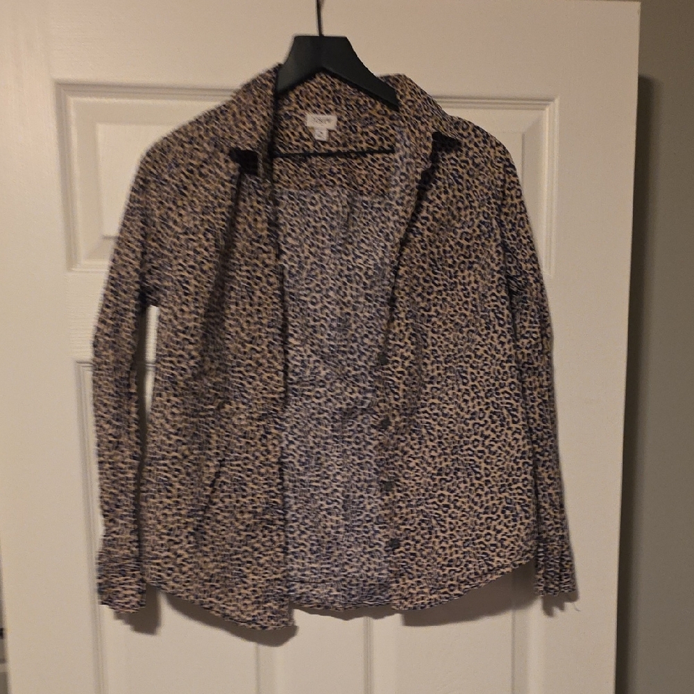 J. Crew Leopard Print Blouse - Tan and Black